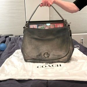 Gunmetal Coach Purse with original accessories